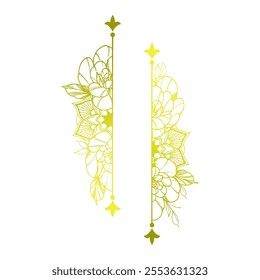 vertical floral frame scroll in gold