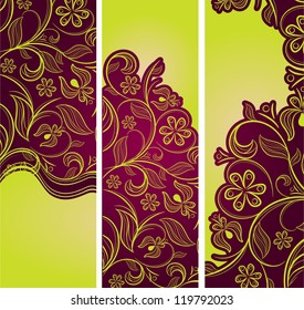 Vertical floral pattern design template