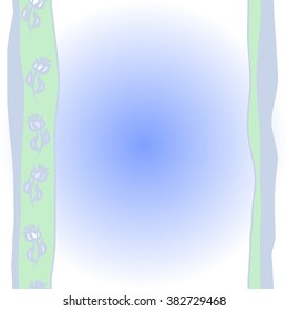 Vertical floral pattern, doodles,branches, twigs, stamens, leaves,stripes, spots, copy space. Hand drawn.