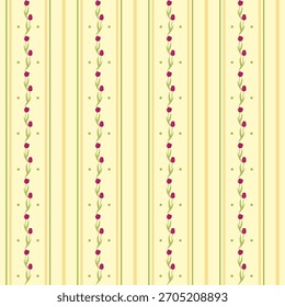 Patrón de rayas florales de Vertical con tonos pastel que expresan un concepto decorativo vintage en formato transparente para fondos y materiales de diseño