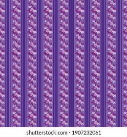 Vertical floral stripes seamless vector pattern. Surface print design for fabrics, stationery, scrapbook paper, gift wrap, textiles, backgrounds, and packaging.