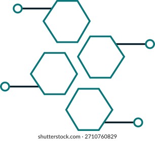 Diagrama de flujo de Vertical de Formas hexagonales conectadas, que representa un proceso jerárquico o de Vertical.