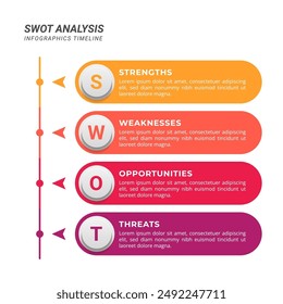 Vertical Flowchart Infographic Timeline with 4 Steps on a 1:1 Layout for Business Presentations, Management, and Evaluation.