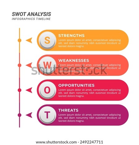 Vertical Flowchart Infographic Timeline with 4 Steps on a 1:1 Layout for Business Presentations, Management, and Evaluation.