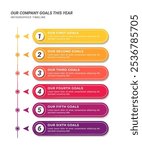 Vertical Flowchart Infographic Timeline with 6 Steps on a 1:1 Layout for Business Presentations, Management, and Evaluation.