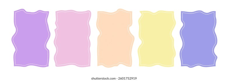 Vertical fluid shapes. Deform frame border for text or messages. Rectangular Organic Box Set. 