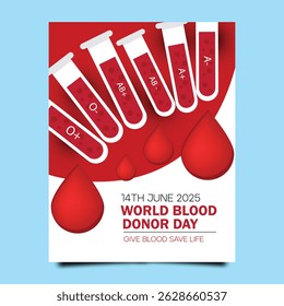 Vertical flyer template for world blood donor day