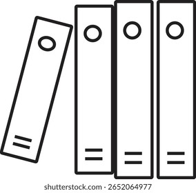 Vertical folder or file icon representing thin document storage or paper binder with transparent background