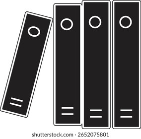 Vertical folder or file icon representing thin document storage or paper binder with transparent background