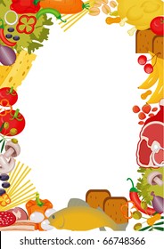 Vertical food frame. Vector