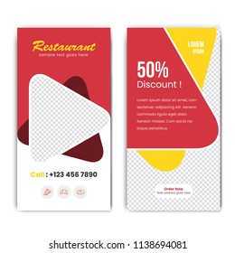 Vertical food and Restaurant  banner Set with good vector illustration.Eps 10