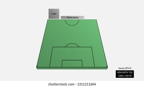 Vertical football field for alignment and white background.