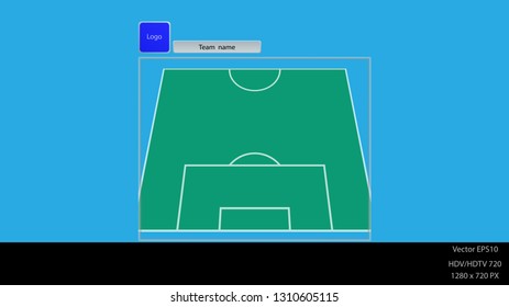 Vertical football field With logo and background size 1280 x 720px