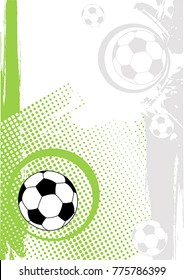 Vertical football poster.Green background