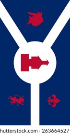 Vertical Fort Wayne Flag, Indiana, USA