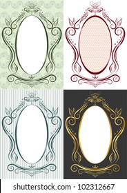 The vertical frame in antique style. Trapezoid