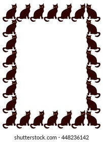 Vertical Frame Black Cat Silhouette Custom Stock Vector (Royalty Free ...