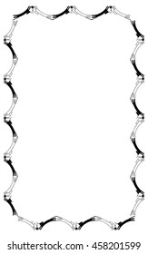 Vertical frame with black cats silhouettes. Vector clip art.