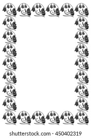Vertical frame with bluebells. Design element for advertisements, flyer, web, wedding and other invitations or greeting cards. Vector clip art.