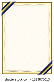 Vertical  frame and border with Barbados flag, template elements for your certificate and diploma. Vector.