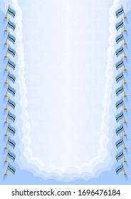 Vertical  frame and border with Botswana flag, template elements for your certificate and diploma. Vector.
