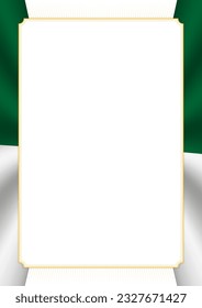 Vertical  frame and border with colors of Algeria flag, template elements for your certificate and diploma. Vector. svg
