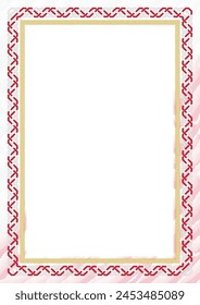 Marco de Vertical y borde con colores de la bandera de Bahréin, Elementos de Plantilla para su certificado y diploma. Vector.