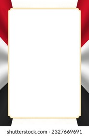 Vertical  frame and border with colors of Egypt flag, template elements for your certificate and diploma. Vector.