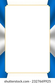 Marco vertical y borde con colores de la bandera de Honduras, elementos de plantilla para su certificado y diploma. Vector.