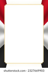 Vertical  frame and border with colors of Iraq flag, template elements for your certificate and diploma. Vector.
