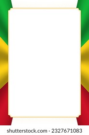 Vertikaler Rahmen und Rahmen mit Farben der malischen Flagge, Vorlagenelemente für Ihr Zertifikat und Diplom. Vektorgrafik.