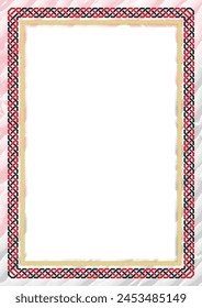 Marco de Vertical y borde con colores de la bandera de Papúa Nueva Guinea, Elementos de Plantilla para su certificado y diploma. Vector.