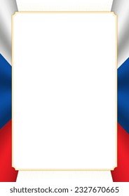 Marco vertical y borde con colores de la bandera de Eslovaquia, elementos de plantilla para su certificado y diploma. Vector.