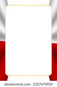 Vertikaler Rahmen und Rand mit Farben der Tonga Flagge, Vorlagenelemente für Ihr Zertifikat und Diplom. Vektorgrafik.