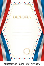 Marco vertical y borde con la bandera de Crimea, elementos de plantilla para tu certificado y diploma. Vector.