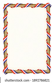 Marco vertical y borde con la bandera de Croacia, elementos de plantilla para su certificado y diploma. Vector.