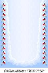 Vertikaler Rahmen und Grenze zur Tschechischen Republik Flagge, Vorlagenelemente für Ihr Zertifikat und Diplom. Vektorgrafik.