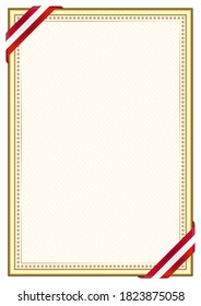 Vertical  frame and border with Denmark flag, template elements for your certificate and diploma. Vector.