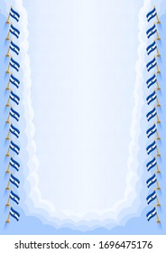 Vertical  frame and border with El Salvador flag, template elements for your certificate and diploma. Vector.