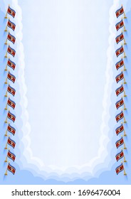 Vertical  frame and border with Eswatini flag, template elements for your certificate and diploma. Vector.