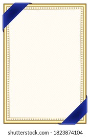 Vertical  frame and border with European Union flag, template elements for your certificate and diploma. Vector.