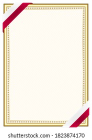 Vertical  frame and border with Greenland flag, template elements for your certificate and diploma. Vector.