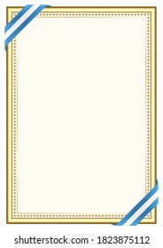 Marco vertical y frontera con la bandera de Guatemala, elementos de plantilla para su certificado y diploma. Vector.