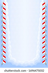 Vertical  frame and border with Indonesia flag, template elements for your certificate and diploma. Vector.