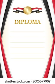 Vertical  frame and border with Iraq flag, template elements for your certificate and diploma. Vector.