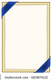 Vertical  frame and border with Kosovo flag, template elements for your certificate and diploma. Vector.