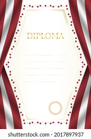 Marco vertical y borde con bandera de Letonia, elementos de plantilla para su certificado y diploma. Vector.