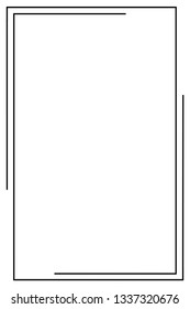 Vertical frame border line page vector 