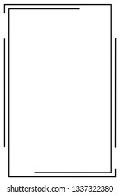 Vertical frame border line page vector 