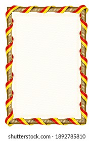 Vertical  frame and border with Macedonia flag, template elements for your certificate and diploma. Vector.